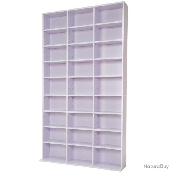 Armoire �tag�re rangement CD / DVD meuble de rangement pour 1 000 CDs MDF blanc/violet 08_0000355