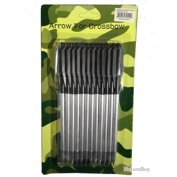 12 Fl�ches pour mini-arbal�tes 50 et 80 lbs M�tal