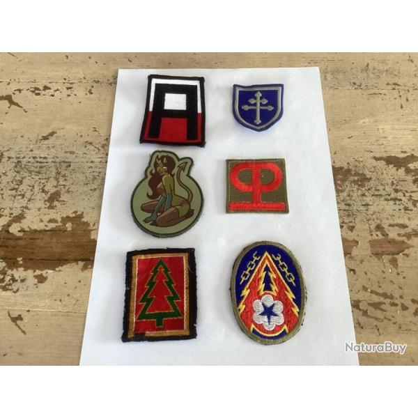 lot de 6 insignes tissus divers