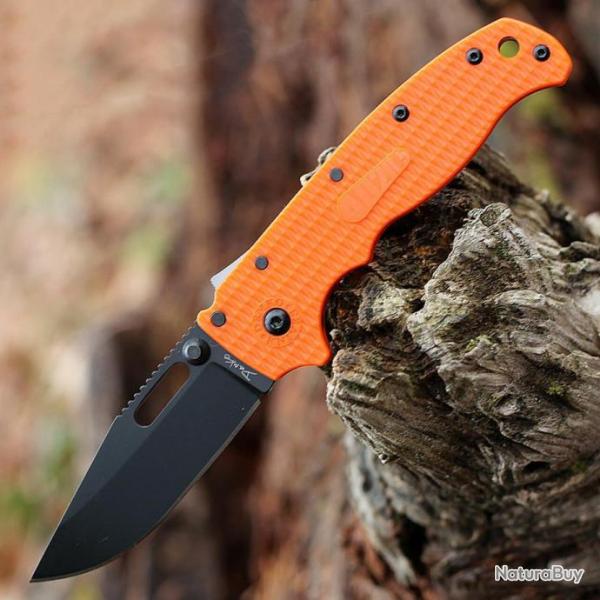 Couteau Demko AD20.5 Shark Lock Orange Manche Grivory Lame Acier AUS-10 Blk IKBS Clip DEMAD205F13B