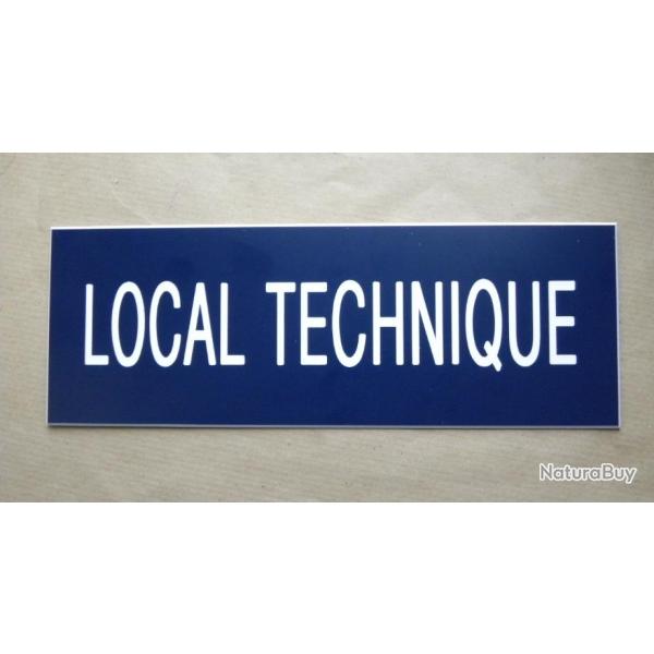 Plaque adh�sive bleu marine "LOCAL TECHNIQUE" Format 29x100 mm