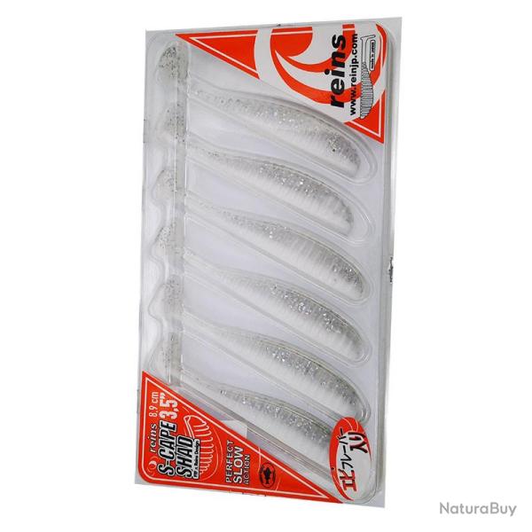 Leurre souple S Cape Shad 3.5 pouces Reins par 6 Legend White