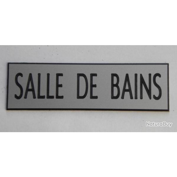 Plaque adh�sive "SALLE DE BAINS " format 29 x 100 mm fond argent�