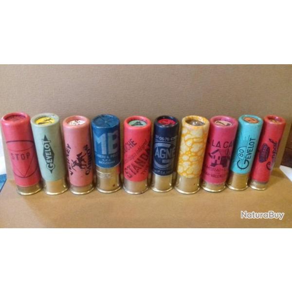 LOT DE 10 CARTOUCHES  ANCIENNES NON RECHARGEES POUR LA COLLECTION N�36