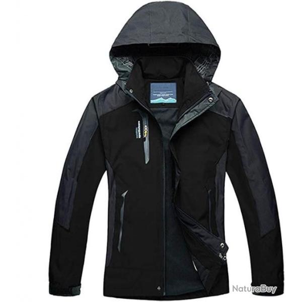 Veste de chasse, veste coupe-vent - Impermable - Noir et gris fonc - Livraison gratuite et rapide