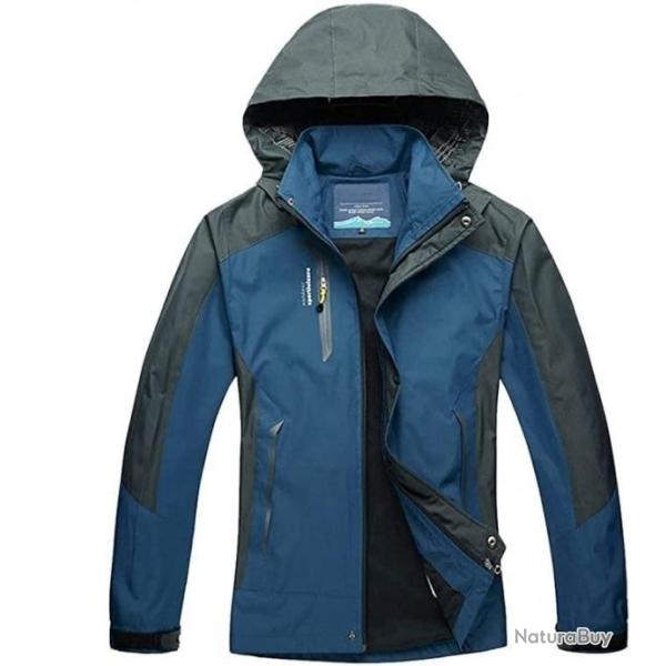 Veste de chasse, veste coupe vent - Impermable - Bleu et gris fonc - Livraison gratuite et rapide