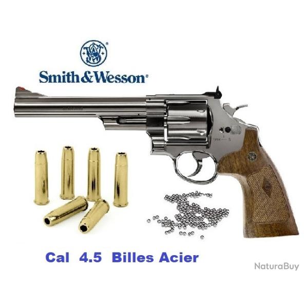 Revolver  S & W � Mod  29 6.5'' �  Finition  NICKELEE  *Co2  Billes Acier * Cal 4.5mm