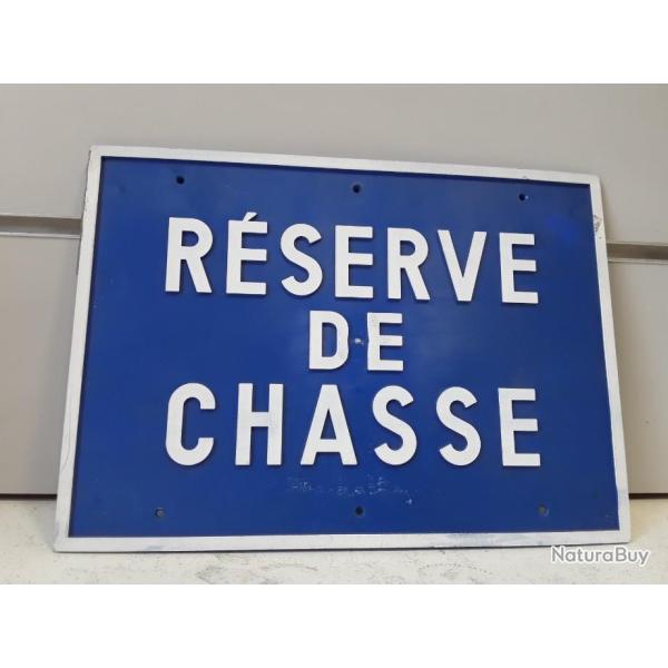 8068 PANNEAU SIGNAL�TIQUE "RESERVE DE CHASSE" BLEU PLASTIQUE NEUF