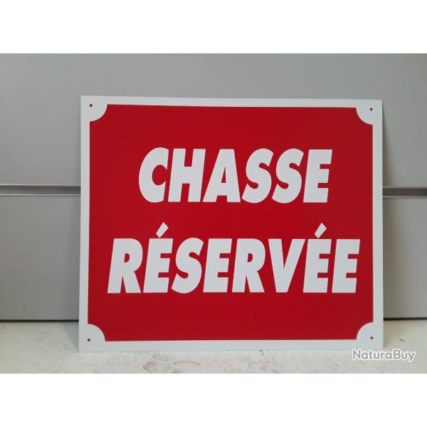 Panneau alu "chasse r�serv�e" 30 x 25cm