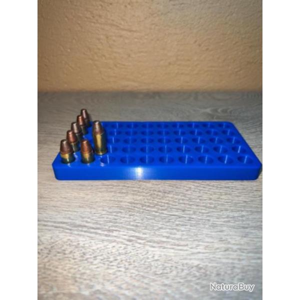 Plateau de rechargement bleu optimis� pour les cartouches de 9 mm parabellum 9x19, 9x21, 9x23