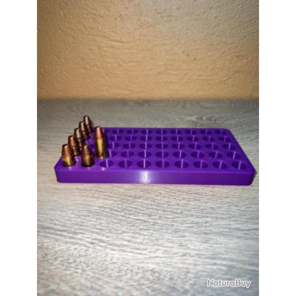 Plateau de rechargement violet optimis� pour les cartouches de 9 mm parabellum 9x19, 9x21, 9x23