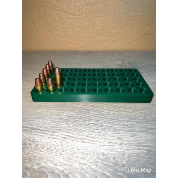 Plateau de rechargement vert fonc� optimis� pour les cartouches de 9 mm parabellum 9x19, 9x21, 9x23