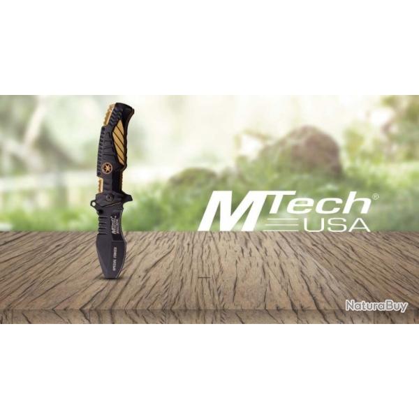 Couteau Massif "MTech" Des Forces Sp�ciales Lame Acier Noir Large 9,5 Cm Outdoor