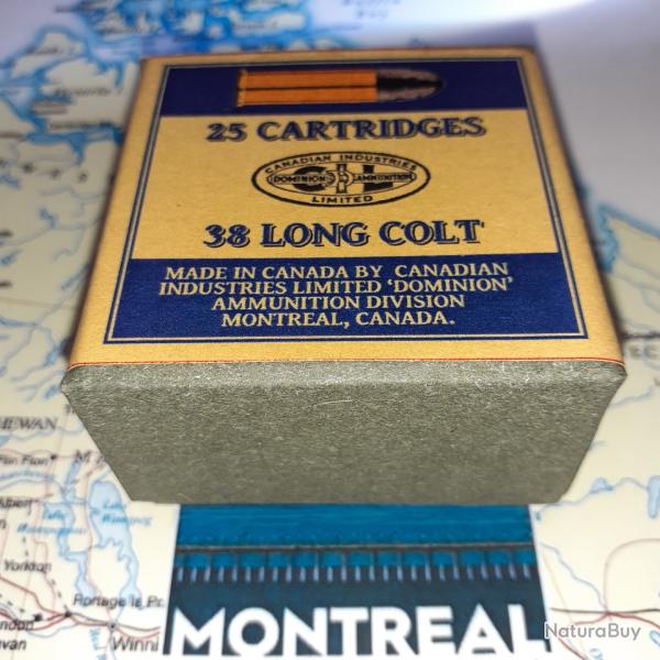 38 Long Colt (CIL Dominion): AU CHOIX;  Reproduction boite munitions (vide) CIL 8990227
