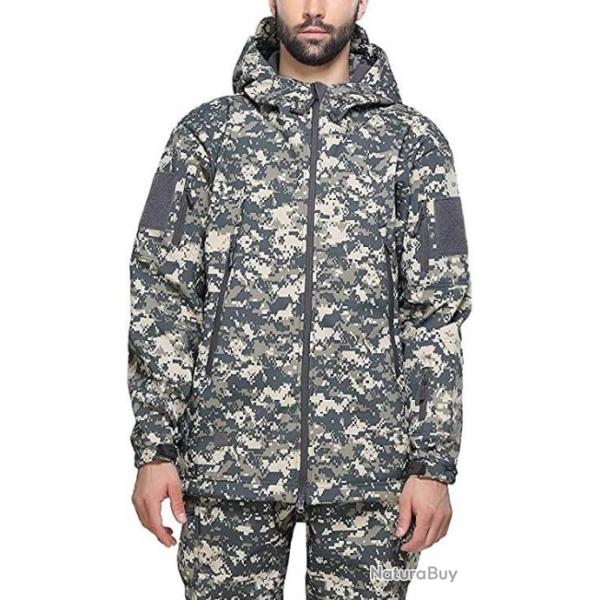 Veste tactique - Veste de chasse - Avec capuche - Etanche - Camouflage 1 - Livraison gratuite