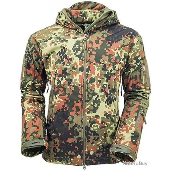 Veste tactique - Veste de chasse - Avec capuche - Etanche - Camouflage german - Livraison gratuite