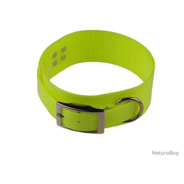collier fluo large T2-50 mm x 55 cm jaune - biothane - jokidog