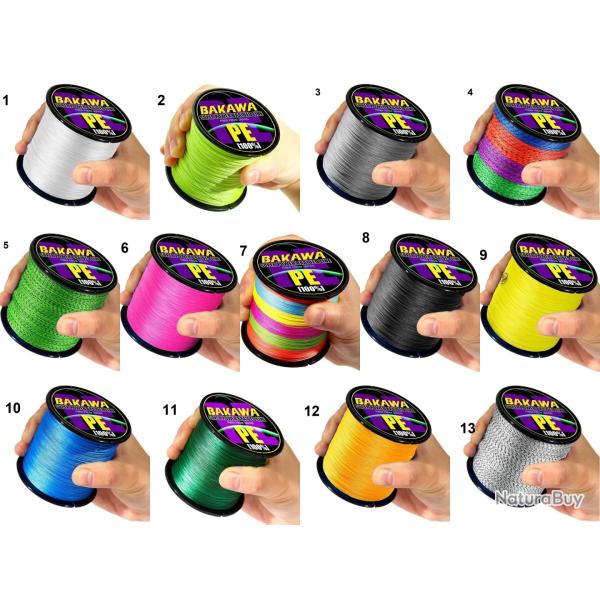 Tresse Fil de Peche Multifilament PE 4 brins 300m, Couleur: Au Choix, Modele: 0.5mm 38.5kg