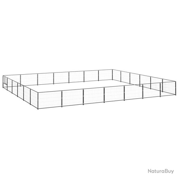 Chenil ext�rieur cage enclos parc animaux chien noir 42 m� acier 02_0000536