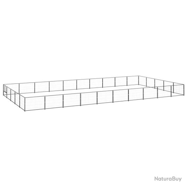 Chenil extrieur cage enclos parc animaux chien noir 50 m acier 02_0000541