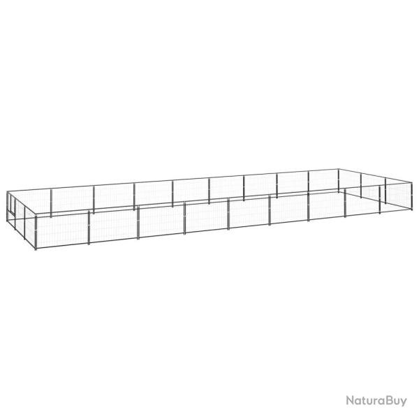 Chenil ext�rieur cage enclos parc animaux chien noir 27 m� acier 02_0000517