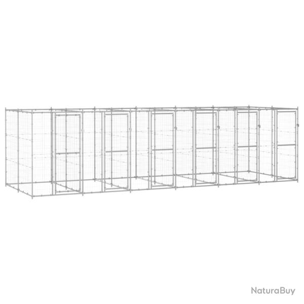 Chenil ext�rieur cage enclos parc animaux chien ext�rieur acier galvanis� 14,52 m� 02_0000407