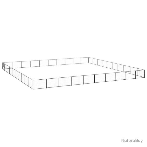 Chenil ext�rieur cage enclos parc animaux chien noir 100 m� acier 02_0000488