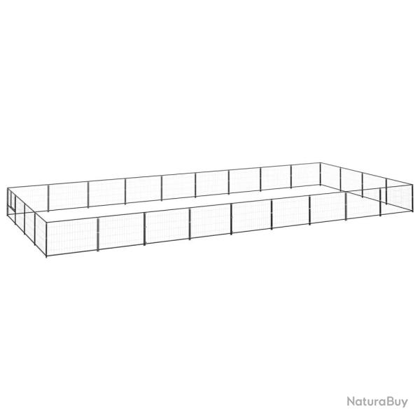 Chenil ext�rieur cage enclos parc animaux chien noir 36 m� acier 02_0000527