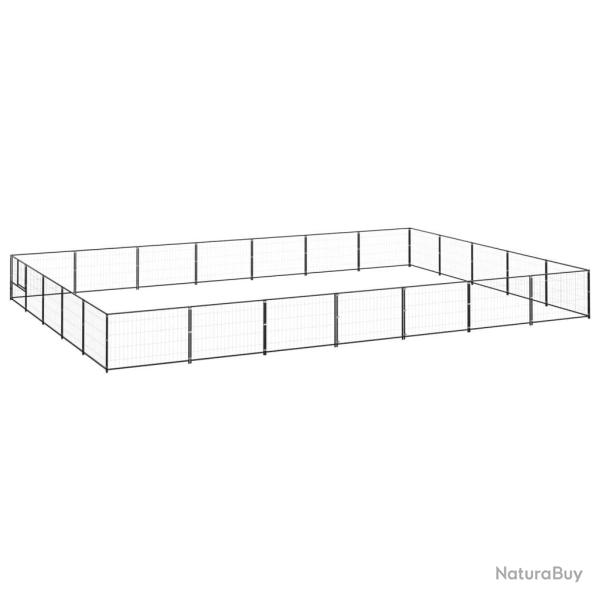 Chenil ext�rieur cage enclos parc animaux chien noir 35 m� acier 02_0000526