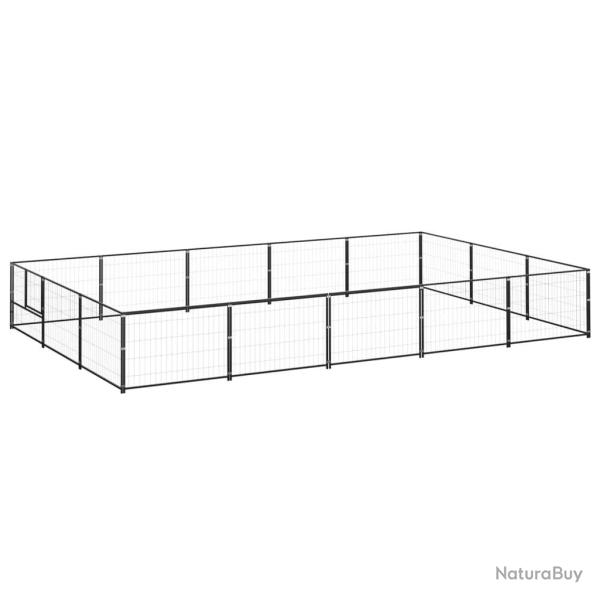 Chenil ext�rieur cage enclos parc animaux chien noir 15 m� acier 02_0000496