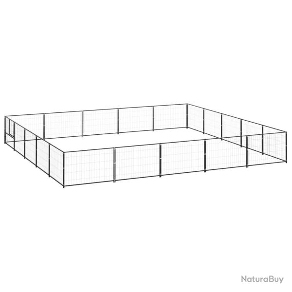 Chenil ext�rieur cage enclos parc animaux chien noir 25 m� acier 02_0000513