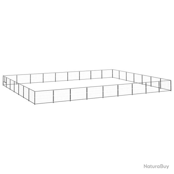 Chenil ext�rieur cage enclos parc animaux chien noir 63 m� acier 02_0000550