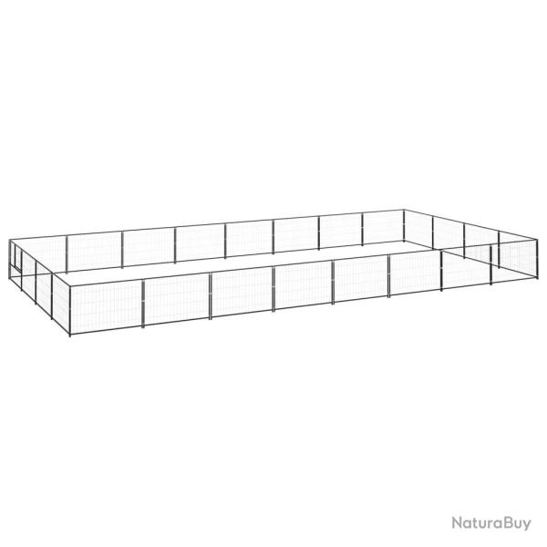 Chenil ext�rieur cage enclos parc animaux chien noir 32 m� acier 02_0000524