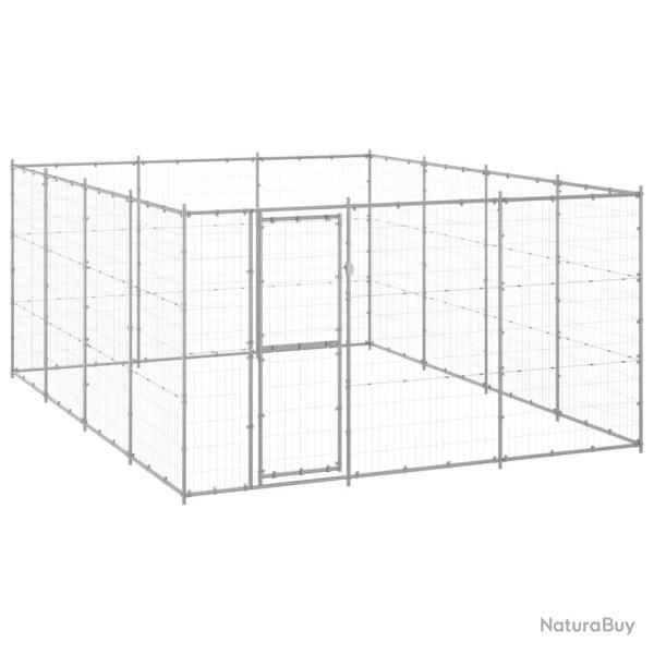 Chenil ext�rieur cage enclos parc animaux chien ext�rieur acier galvanis� 14,52 m� 02_0000408
