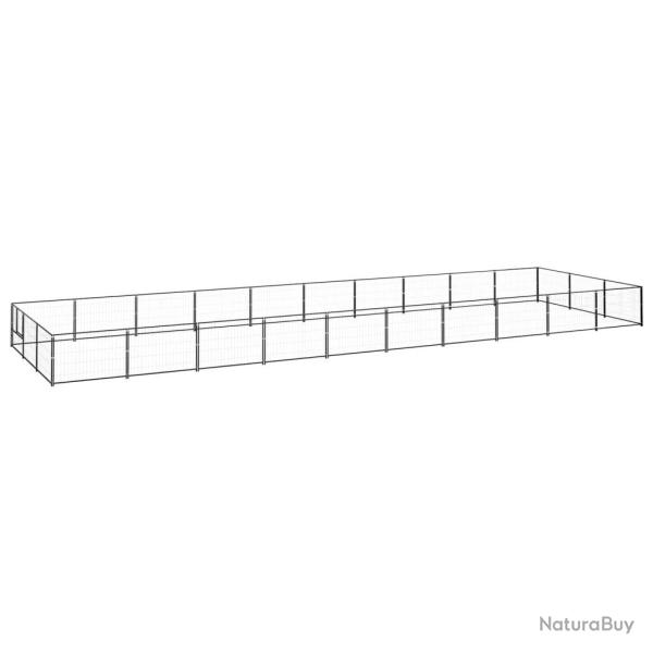 Chenil ext�rieur cage enclos parc animaux chien noir 30 m� acier 02_0000520