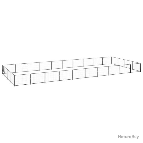 Chenil ext�rieur cage enclos parc animaux chien noir 40 m� acier 02_0000534