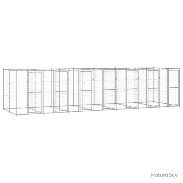 Chenil ext�rieur cage enclos parc animaux chien ext�rieur acier galvanis� 16,94 m� 02_0000409