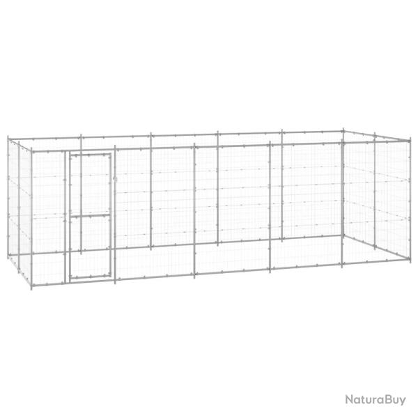 Chenil ext�rieur cage enclos parc animaux chien ext�rieur acier galvanis� 12,1 m� 02_0000406