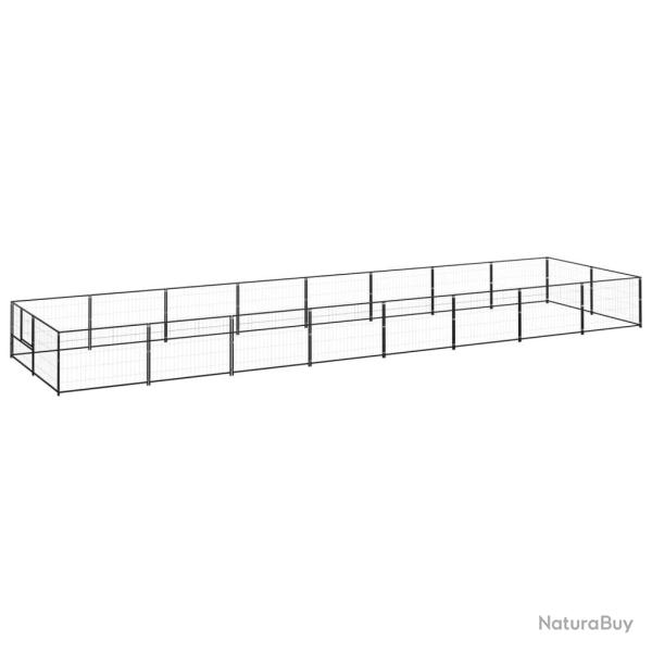 Chenil ext�rieur cage enclos parc animaux chien noir 16 m� acier 02_0000499