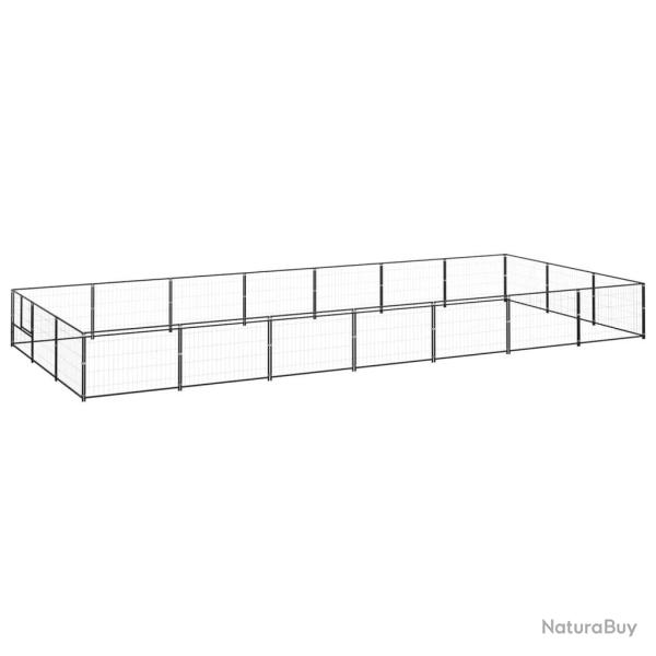 Chenil ext�rieur cage enclos parc animaux chien noir 21 m� acier 02_0000509