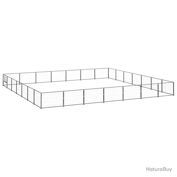 Chenil ext�rieur cage enclos parc animaux chien noir 49 m� acier 02_0000539