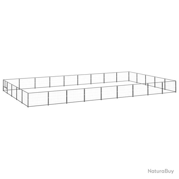 Chenil ext�rieur cage enclos parc animaux chien noir 45 m� acier 02_0000537