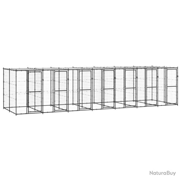 Chenil ext�rieur cage enclos parc animaux chien ext�rieur acier avec toit 16,94 m� 02_0000392