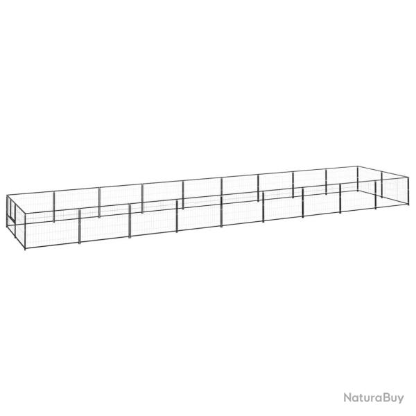 Chenil ext�rieur cage enclos parc animaux chien noir 18 m� acier 02_0000501