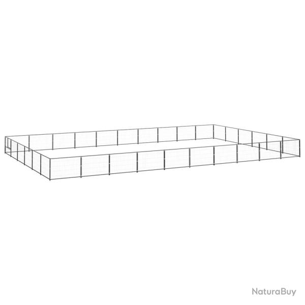 Chenil ext�rieur cage enclos parc animaux chien noir 60 m� acier 02_0000549