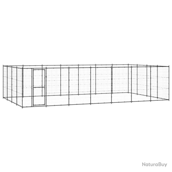 Chenil ext�rieur cage enclos parc animaux chien d'ext�rieur pour chiens acier 33,88 m� 02_0000370