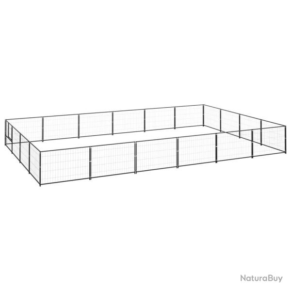Chenil ext�rieur cage enclos parc animaux chien noir 24 m� acier 02_0000512