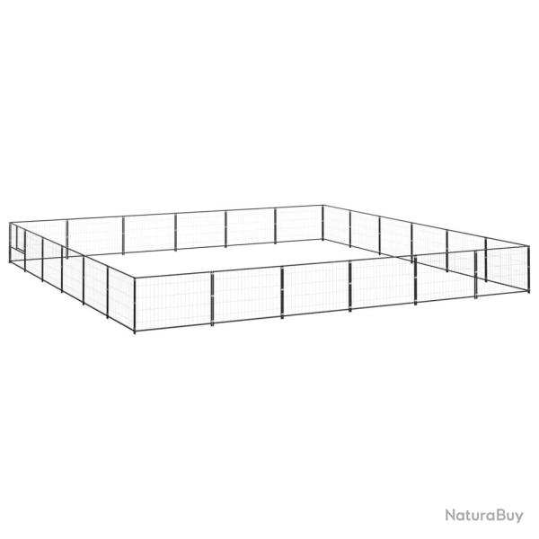 Chenil ext�rieur cage enclos parc animaux chien noir 36 m� acier 02_0000528