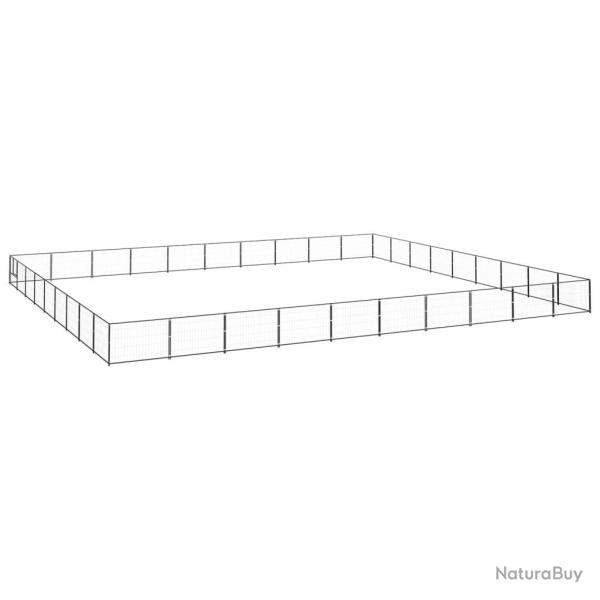 Chenil ext�rieur cage enclos parc animaux chien noir 90 m� acier 02_0000564