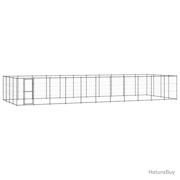 Chenil ext�rieur cage enclos parc animaux chien d'ext�rieur pour chiens acier 53,24 m� 02_0000375